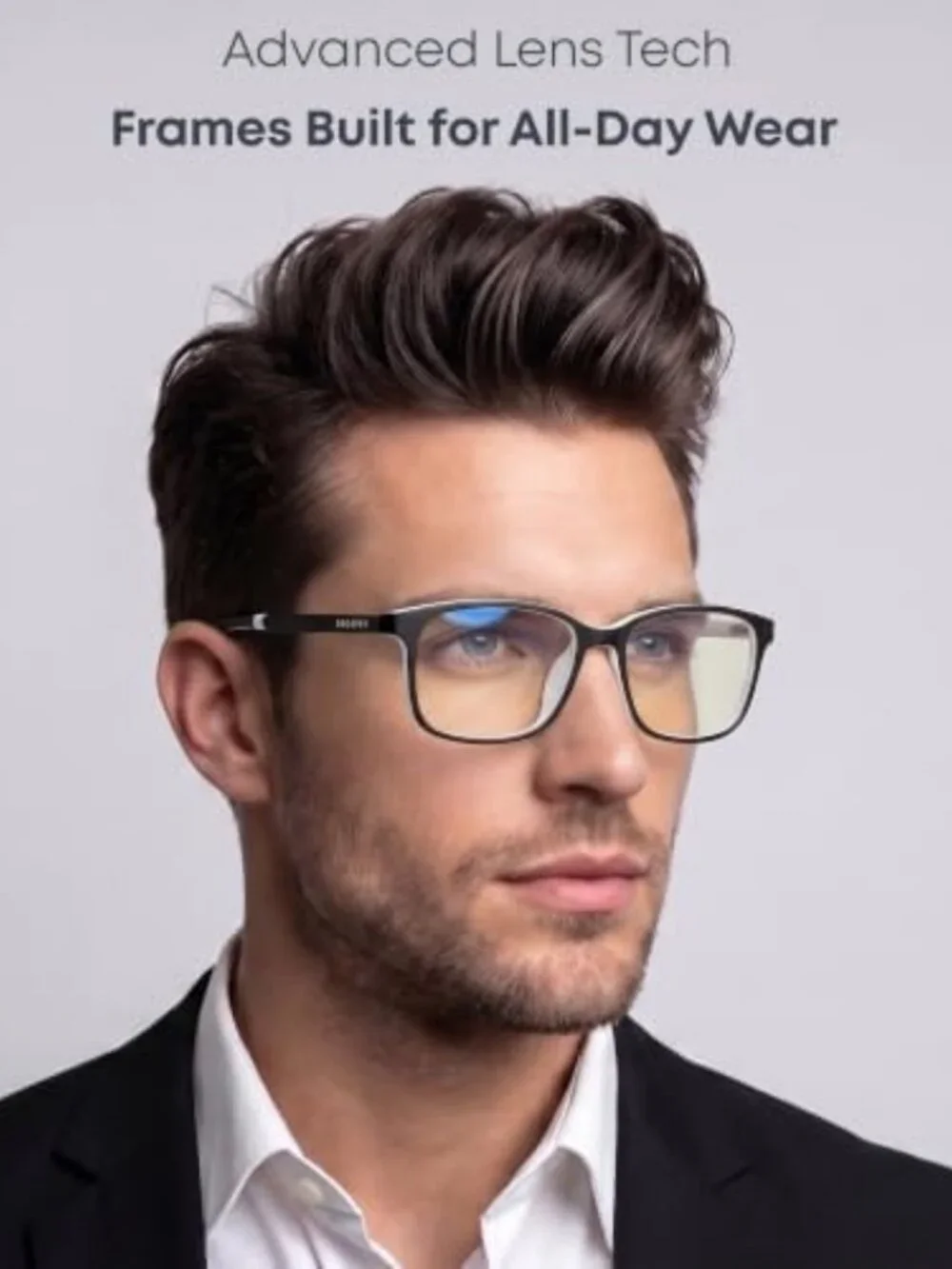 Stylish Blue Light Blocking Glasses for Computer & Reading, +3.00 Strength
